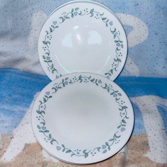 Vintage Corning Corelle COUNTRY COTTAGE Blue Salad Bread Dessert Plates Set Of 8 - Picture 1 of 4